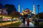 мечеть ночью в Стамбуле