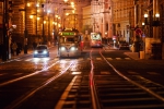 The streets of Prague by night.